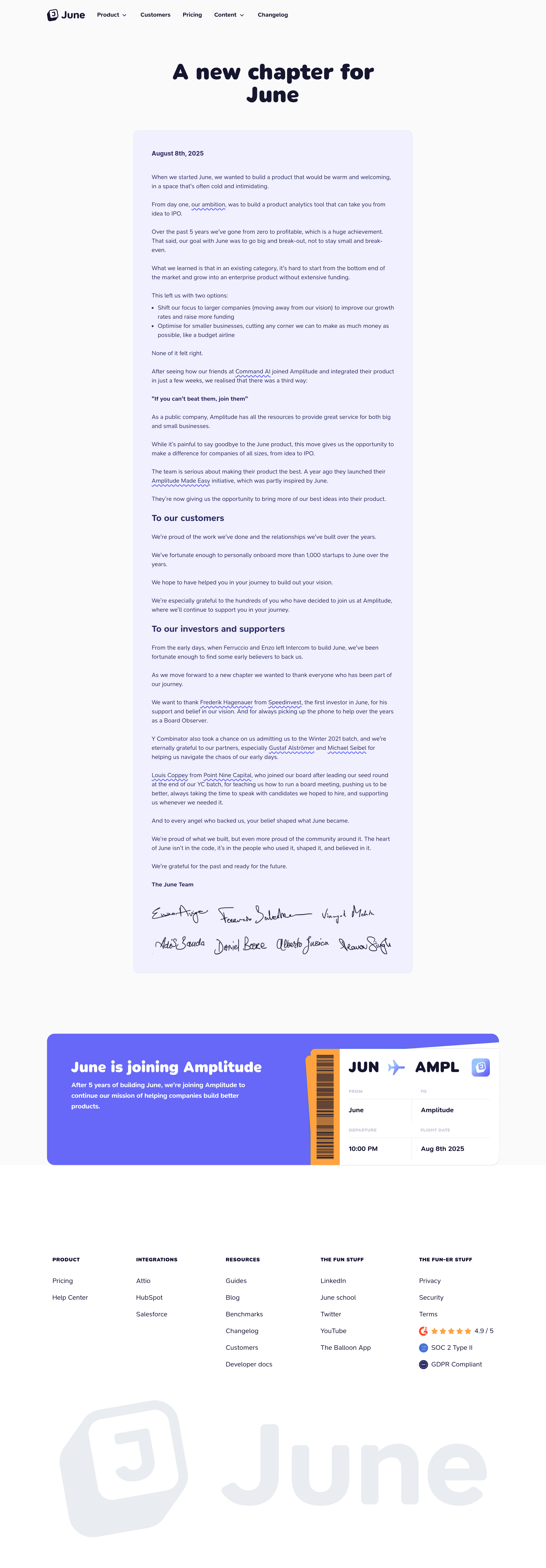 Feature Launch by June landing page screenshot